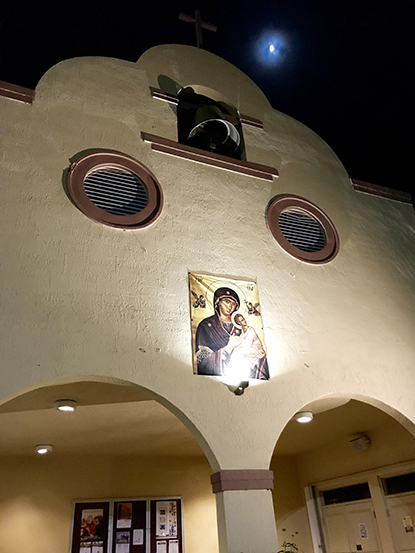 The faÃ§ade of Prince of Peace Church, in West Miami-Dade, was inspired by California's colonial churches, architectural gems with small bell towers and arched structures.