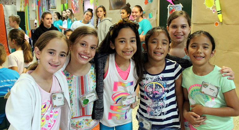 Children at St. Theresa School's Vacation Bible Camp include, from left, Nicole Schneider, Leandra Esteves, Angelica Santeliz, Layla Chin-See, Isabella Crespo and Grace Chin-See.