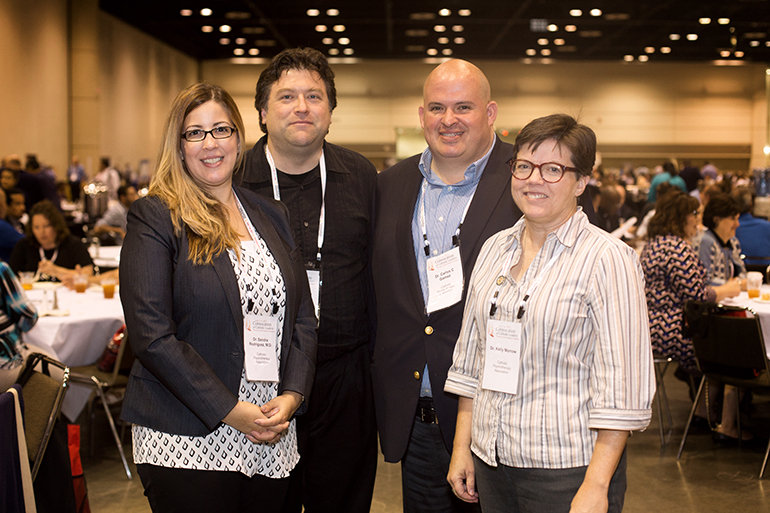 From left, Sandra Rodriguez, Gerry Crete, Carlos Gomez and Kelly Morrow, members of the Catholic Psychological Association, who were on hand for the Convocation of Catholic Leaders held in July in Orlando.