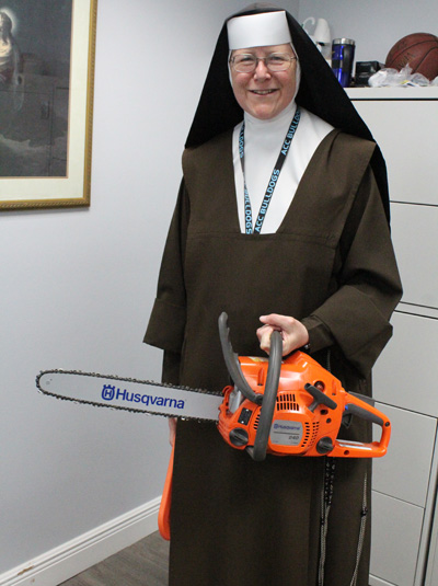 After footage of Sister Margaret Ann cutting tree branches, post Hurricane Irma, went media viral, she has received a new chainsaw, one that was donated as a gift from Canada. Another chainsaw gift is on its way from Arizona.