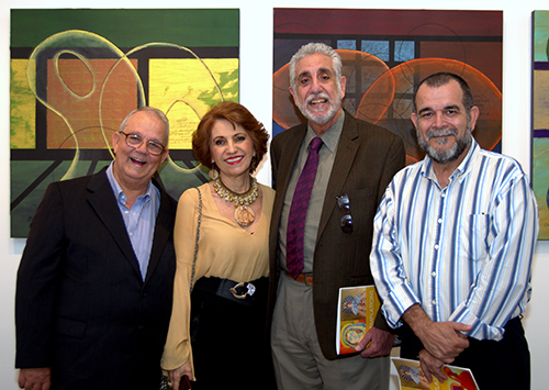 Four artists pose for a group photo at the "Contemplations" exhibition at St. Thomas University. From left are Emilio Falero, Beatriz Ramirez, Emilio Hector Rodriguez and Hernan Miranda.