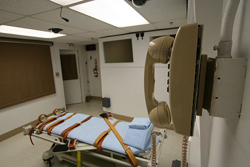 View of the execution chamber in Florida's prison in Starke.