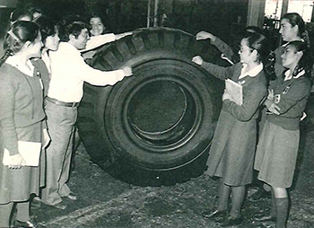 The future Bishop Enrique Delgado is shown here at work as an industrial engineer in his native Peru.