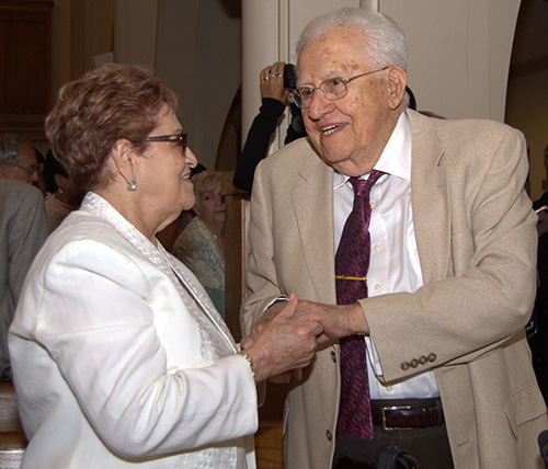 Rolando and Aday Reyes of Hialeah were attending the annual anniversary Mass at St. Mary Cathedral for the 15th time.