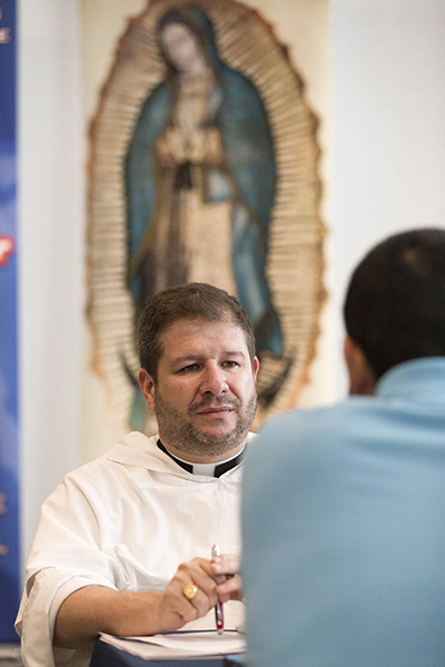 Dominican Friar Sergio Serrano, director of Hispanic Ministry for the Archdiocese of New Orleans, takes part Feb. 23 in the Southeast Regional Encuentro for Episcopal Regions V and XIV. The 300 delegates from 30 dioceses and nine southeastern U.S. states met in Doral Feb. 22-24 at Our Lady of Guadalupe Church.