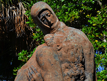 Ivan Mestrovic's Pieta as it looked before the cleaning. The photo was taken in 2014.