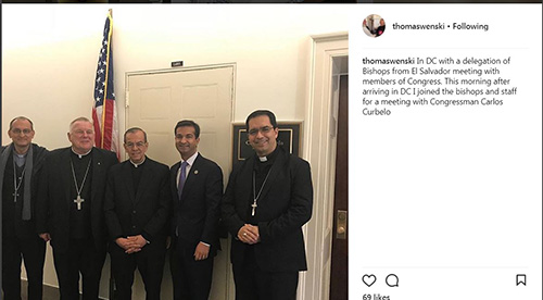 El Arzobispo Thomas Wenski subió estas fotos a su cuenta de Instagram después de las reuniones en Washington, D.C., entre obispos salvadoreños y estadounidenses y representantes del Congreso.