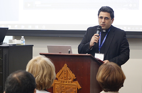 Father Juan Carlos Paguaga, pastor of St. Agnes, Key Biscayne, speaks to Planting the Seed participants about how stewardship can transform a parish.