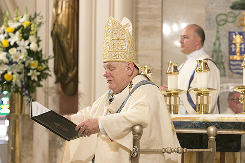 Archbishop Thomas Wenski preaches the homily during the ordination ceremony for four new priests for South Florida, celebrated before a jam-packed St. Mary Cathedral May 12, 2018. The new priests are Father Omar Ayubi, Father Gustavo Barros, Father Juan Alberto Gomez and Father Matthew Gomez.