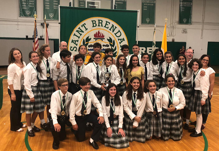 St. Theresa School's eighth-graders won 10 gold, 3 silver and 7 bronze medals at St. Brendan High School's Academic Olympics.