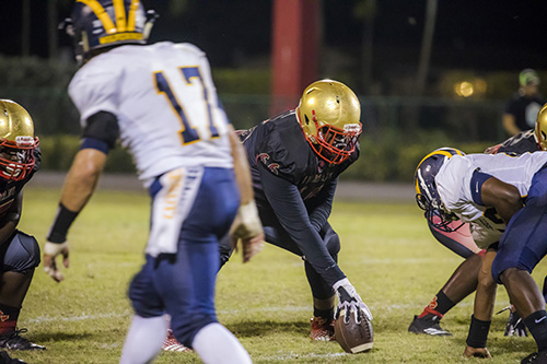 The Spartans, in the dark uniforms, kept a shoutout at bay by scoring a late touchdown. The game was a momentous night for the Spartans as it doubled as their Senior Night and last home game for retiring Head Coach Joe Zaccheo.