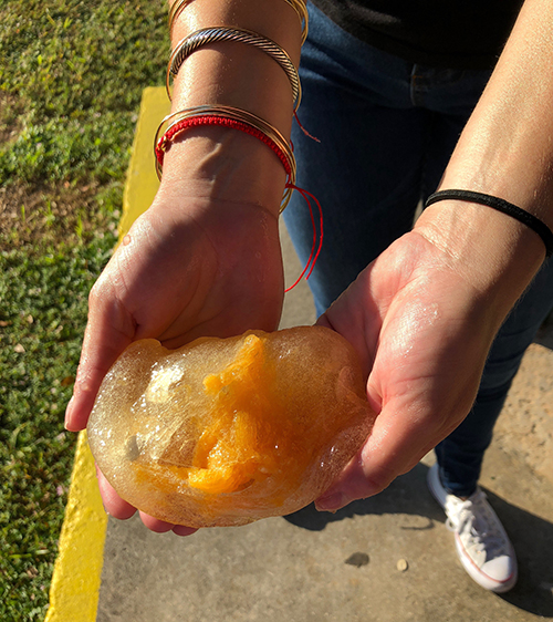 Some of the pumpkin slime created by St. Brendan Elementary students as part of their fall STREAM project.