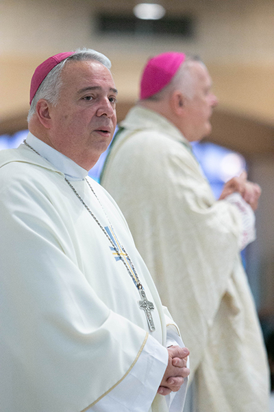 Miami-born, New Jersey-raised Bishop Nelson Perez, of Cleveland, joined Archbishop Thomas Wenski in celebrating the opening Mass of the Catechetical Day held Nov. 3, 2018, at St. Mark Church in Southwest Ranches.