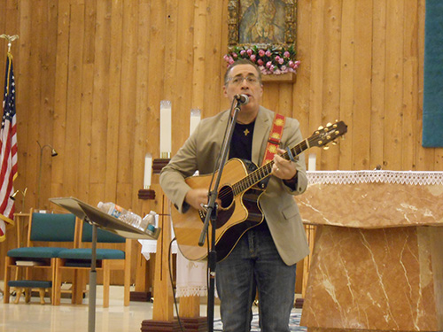 Steve Angrisano, a Catholic singer and songwriter, delivers a powerful message of healing through song and testimony. A resident of Littleton, Colorado, he sang at the funerals of three of the Columbine victims.