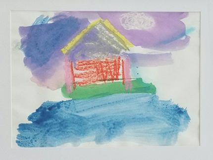 La institución New Life Family Center, de Catholic Charities de Miami, tiene un programa de terapia de arte para ayudar a los niños que enfrentan la carencia de hogar a expresar sus emociones de manera creativa. Esta pintura, hecha por una niña durante su estancia en New Life, expresa la meta del New Life Family Center: mantener unidas a las familias. En ocasiones, las familias tienen que separarse entre diversos albergues. En New Life permanecen unidas.