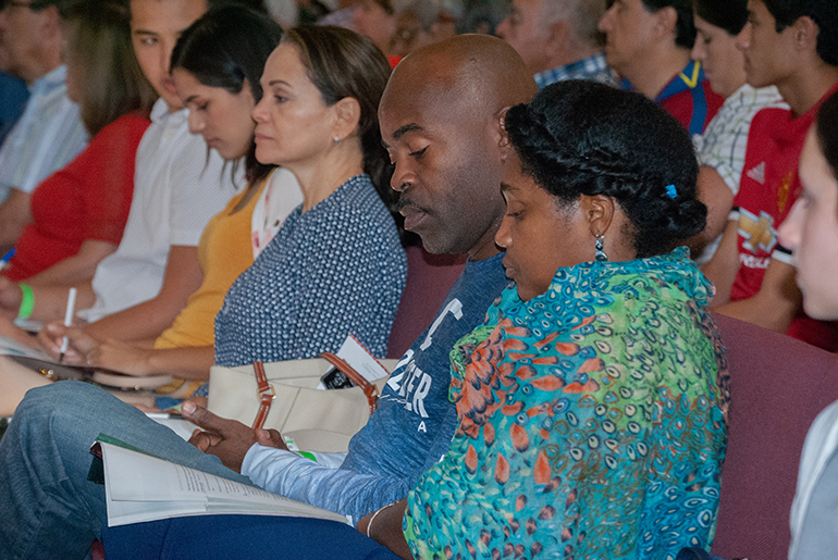 Jean Bouzi and his wife, Guerlyne Gracia-Bouzi, attended the Theology of the Body event to learn more about the sacrament of marriage.