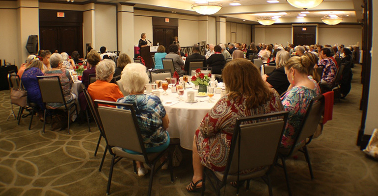 Over 130 guests packed the salon at the Embassy Suites Hotel in Fort Lauderdale to support the Miami Archdiocesan Council of Catholic Women's Scholarship Fund at their 20th annual fundraising luncheon, Feb. 23.