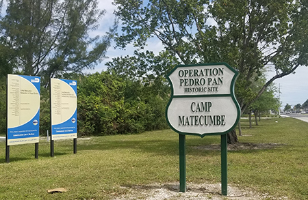 El Campamento Matecumbe es propiedad del Departamento de Parques y Recreaci&oacute;n de Miami Dade. A inicios de la d&eacute;cada de los 60 pertenec&iacute;a a la Arquidi&oacute;cesis de Miami y alberg&oacute; alrededor de cuatro mil ni&ntilde;os de los 14 mil que llegaron solos de Cuba a trav&eacute;s de la Operaci&oacute;n Pedro Pan.