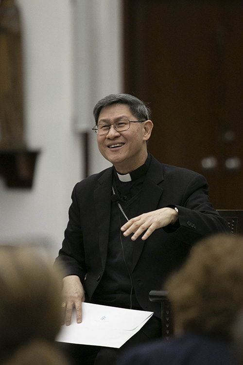 Cardinal Luis Antonio Tagle of Manila delivers the 19th annual Fides et Ratio lecture at St. John Vianney College Seminary, Miami, March 22, 2019.