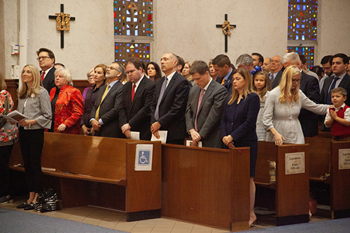 Legislators take part in the Red Mass of the Holy Spirit celebrated March 27, 2019 at the Co-Cathedral of St. Thomas More in Tallahassee.