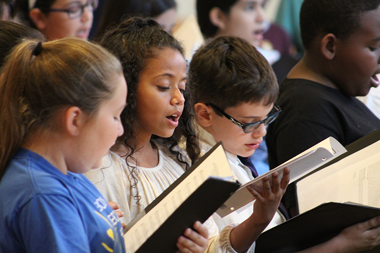 Students rehearse at the American Federation Pueri Cantores Miami Choral Festival and Mass, March 30 at St. Bonaventure Church in Davie.