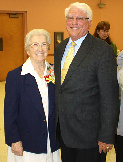 In this 2013 photo, Paul Ott poses with the recently deceased Sister Marie Schramko, who was principal of Cardinal Gibbons high school when he was a student there - and whom he succeeded as principal.