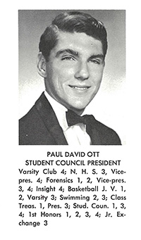 Paul Ott, Cardinal Gibbons High School student council president, as seen in his senior yearbook.