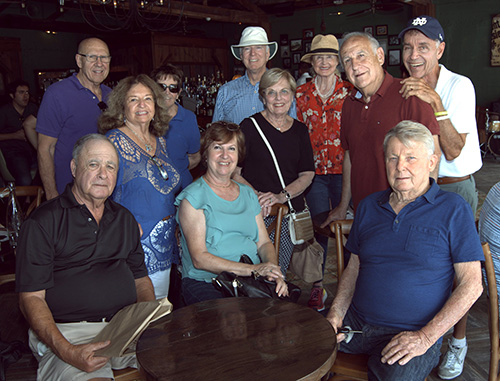 Alumni of Sts. Peter and Paul School visit a favorite bar and music hall during their 70th anniversary reunion.