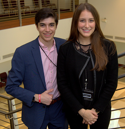 Students Daniel De Urbina and Alessia Cocconcelli helped muster and organize nearly 45 volunteers for TEDx, a recent forum of speeches and performances at St. Thomas Aquinas High School in Fort Lauderdale.