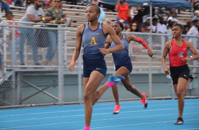 Emelia Chatfield was part of the St. Thomas Aquinas team that won the 4X400 relay at the Class 4A Florida Girls Track and Field Championships.