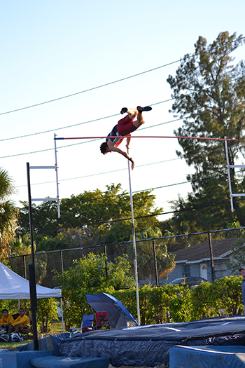 Cardinal Gibbons' Jimmy Nutt, seen here in action, cleared a height of 14-foot-9.25 in two attempts to take the individual state championship in Class 2A Florida Track and Field.