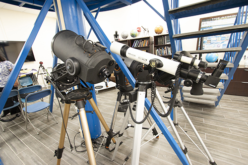 These are some of the array of telescopes used by astronomy students at Belen Jesuit Prep's observatory in Miami.