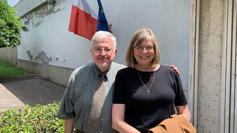 Dale Recinella poses with his wife Susan, who is also involved in the ministry to Death Row inmates.