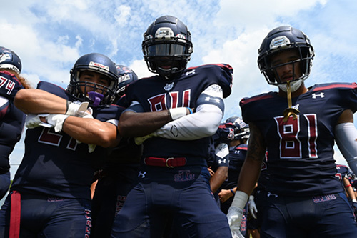 St. Thomas University Bobcats get ready to play their first game Sept. 7, 2019.