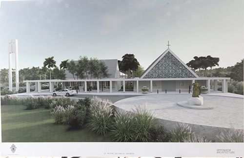 Architect's rendering of the new St. Peter Church in Big Pine Key. Construction is expected to take about a year.