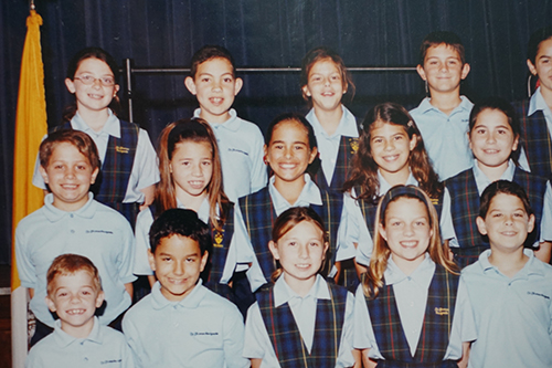 A class photo of Olympic gold medalist and tennis pro Monica Puig (second row, third student), when she was in the third grade at St. Thomas the Apostle School, Miami.