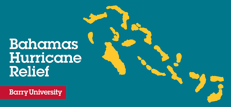 New hurricane relief logo headlines the website of Barry University.
