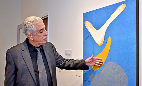 Emilio Hector Rodriguez explains his painting "The Annunciation."