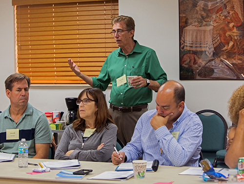 Dale Young, chaplain, speaks to the group gathered at St. Agnes Church Sept. 14 for the second day of a bereavement ministry training held at St. Agnes Church, Key Biscayne, Sept. 14.