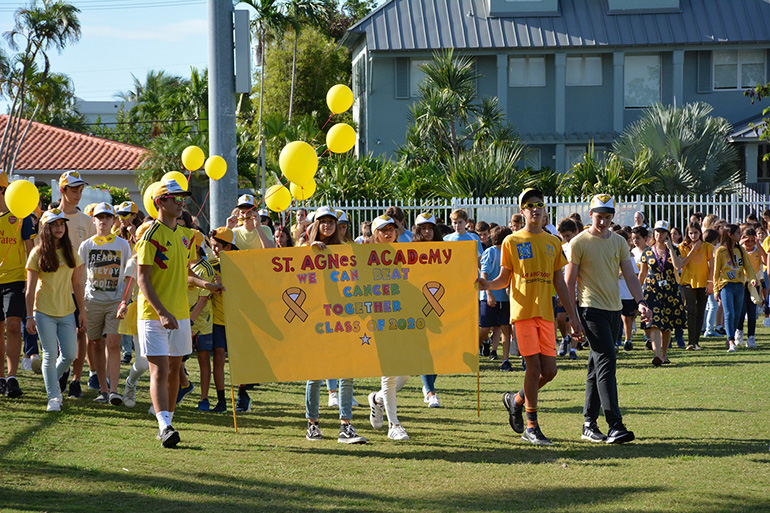 The St. Agnes community walk-a-thon in honor of cancer survivors and victims.