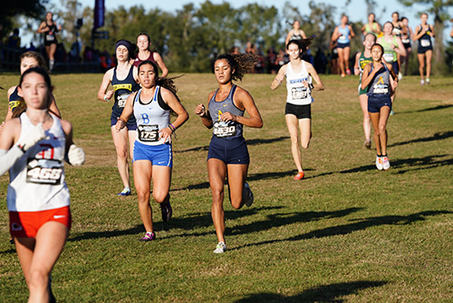 St. Thomas Aquinas' Faith Wallace (#1630) runs in the 5K cross country state championship finals, Nov. 9, 2019 in Tallahassee.