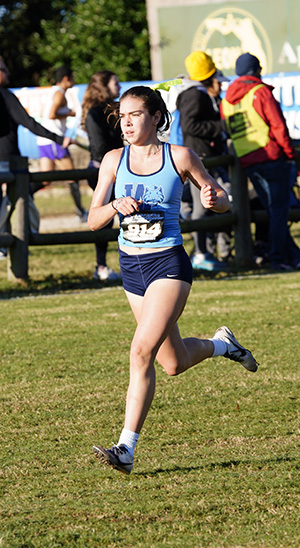 Our Lady of Lourdes Academy's junior Ana Rodriguez runs toward a 44th place finish in the 5K cross country state championship finals for Class 4A, held Nov. 9, 2019 in Tallahassee. The Bobcats took third place in the state meet.