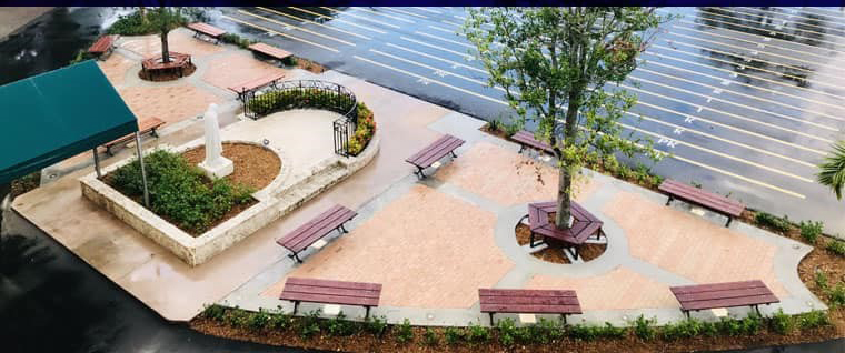 St. Theresa School in Coral Gables dedicated its new Alumni Plaza Oct. 26, 2019. The area was in need of a facelift. "Nothing would grow there, and when it rained, it would get very muddy," said the school's principal, Sister Rosalie Nagy, of the Carmelite Sisters of the Most Sacred Heart of Los Angeles.