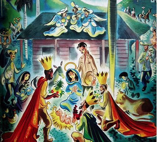 Cover of a 1950s Cuban magazine depicting Three Kings Day.