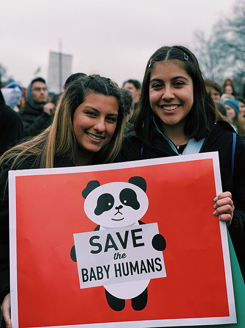 Students Lucy Weiss and Kayla Vergara, of Chaminade-Madonna College Prep in Hollywood, made their voices heard at the March for Life in Washington, D.C., Jan. 18, 2019.