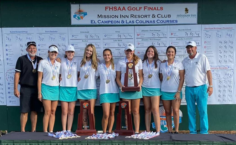 Lady Mavericks of Archbishop McCarthy High won another 2A state golf championship Nov. 7, 2019, defeating perennial rival Plantation American Heritage. The last six state finals have belonged to either the Mavericks or American Heritage.