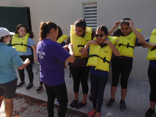 Mother of Our Redeemer middle school students suit up before heading to the water during their field trip to Marjory Stoneman Douglas Biscayne Nature Center in January.