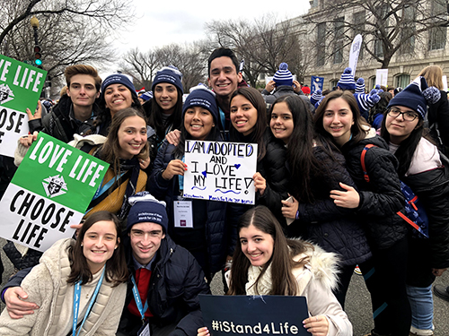 March for Life pilgrims from the Archdiocese of Miami pose with their signs at the start of the March for Life, Jan. 24, 2020. The Supreme Court's June 24, 2022 ruling on Dobbs vs Jackson Women's Health marks a watershed moment for the Catholic Church and the wider pro-life movement in the United States, which have painstakingly sought Roe v Wade’s reversal since the landmark 7-2 decision was handed down on Jan. 19, 1973.