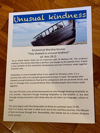 Cover of the program for the ecumenical service hosted by St. Paul the Apostle Church in Lighthouse Point, Jan. 23, 2020.