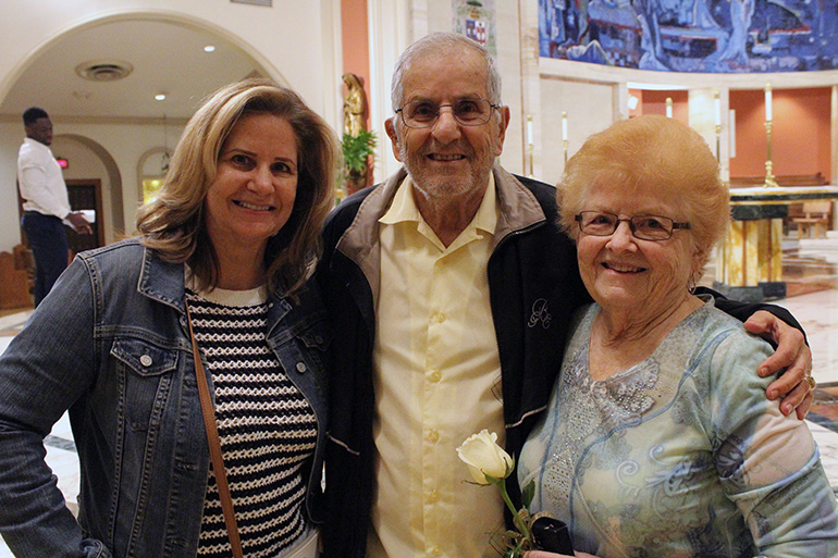 The wedded snowbirds: While visiting their daughter, Mary Rose Guerrieri, in South Florida, Mary and Art Guerrieri, from Bethlehem, Pennsylvania, participated in the wedding anniversary Mass celebrated at St. Mary Cathedral Jan. 25, 2020. The Guerrieris have been married for 66 years.